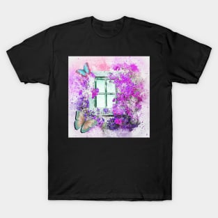 Flower & Butterflies Watercolor Graphic Design Gifts and Home Decor T-Shirt